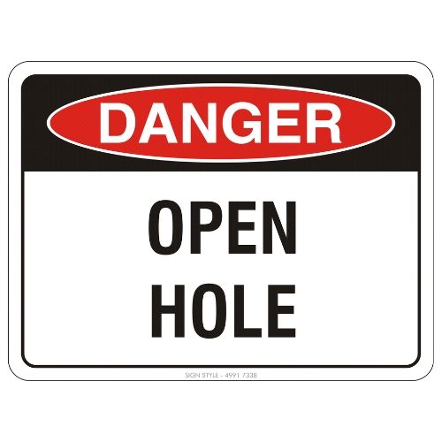 Danger – Open Hole Sign
