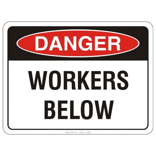 Danger – Workers Below Sign