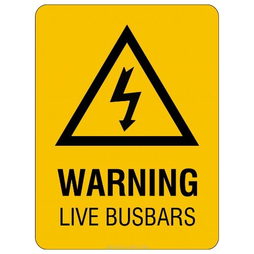 Warning – Live Busbars Sign