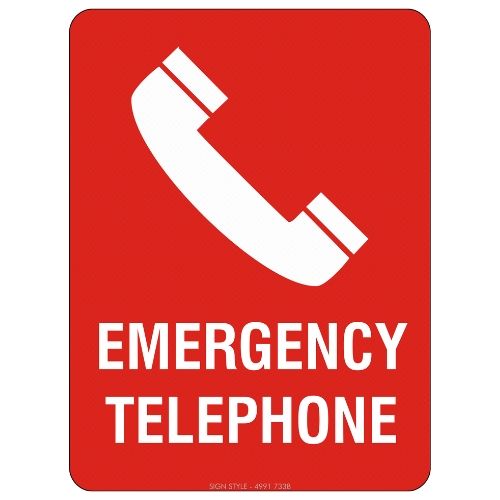 Emergency Telephone Numbers Sign Fire Safety – Emergency Telephone Sign – Sign Style