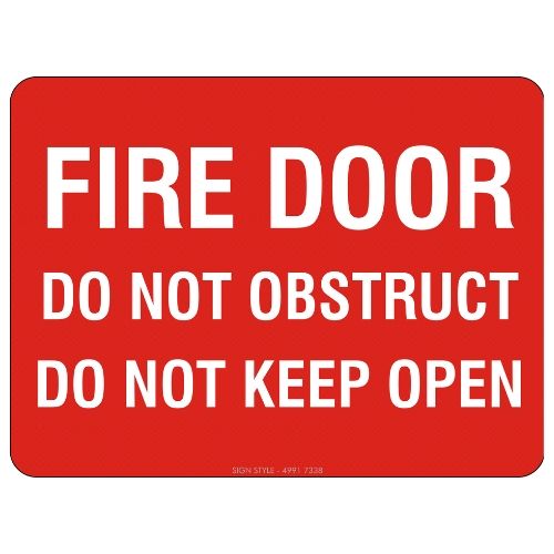 Fire Safety – Fire Door Do Not Obstruct Sign