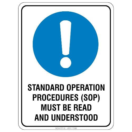 Procedure. Sign Images Mandatory – Standard Operation Procedures Sign – Sign Style