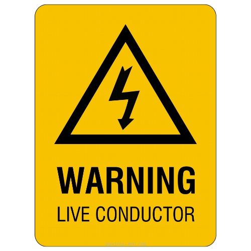 Warning – Live Conductor Sign – Sign Style