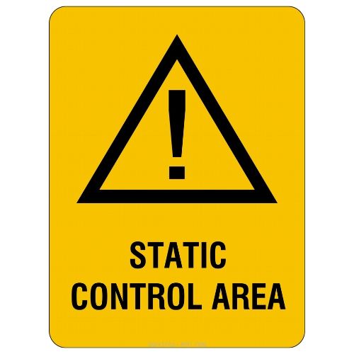 Warning – Static Control Area Sign – Sign Style