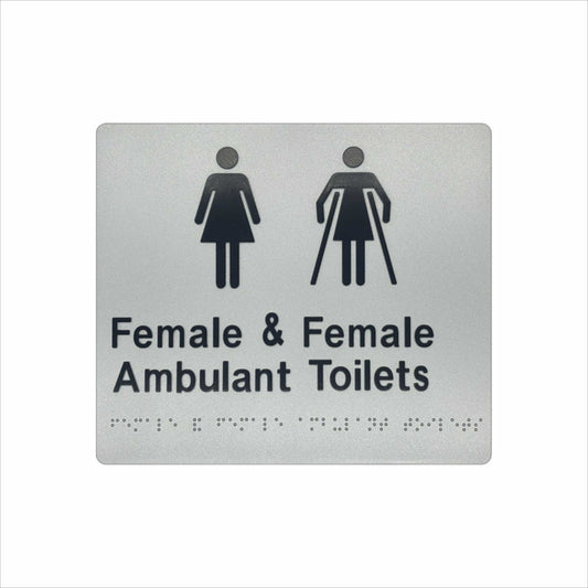 Ambulant & Toilet Signs - Female & Female Ambulant Toilet Sign