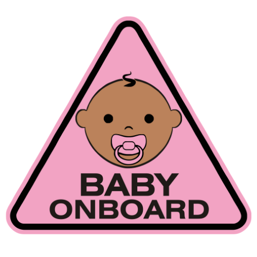 Baby On Board Pink Car Sticker