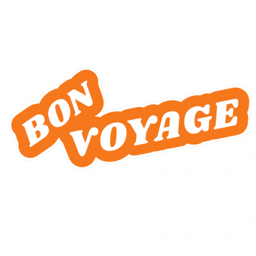 Bon Voyage Text Window Sticker
