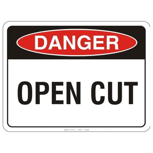 Danger - Open Cut Sign